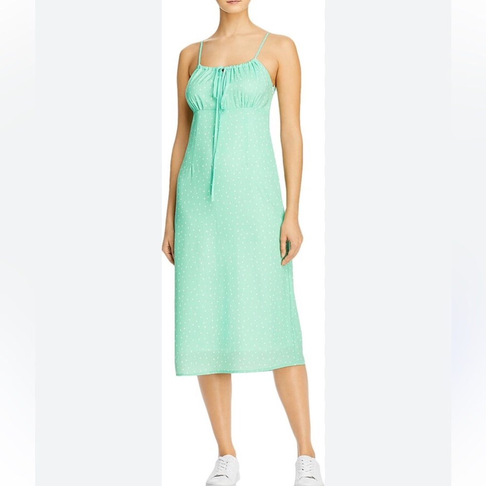 NWT Charlie Holiday Green Polka Dot Spaghetti Strap Dress